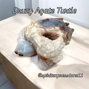 Druzy Agate Turtle Sculpture